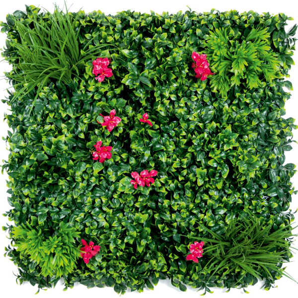 UV-protected artificial vertical green wall greenery panel for indoor and outdoor use
